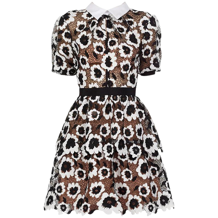 Vestido Estampa Floral Com Renda