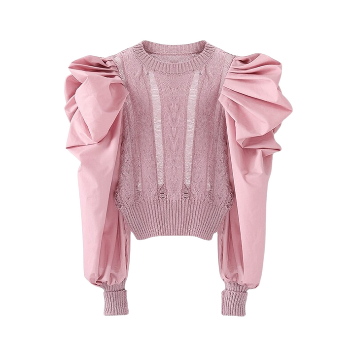 Blusa Tricot Com Manga Bufante