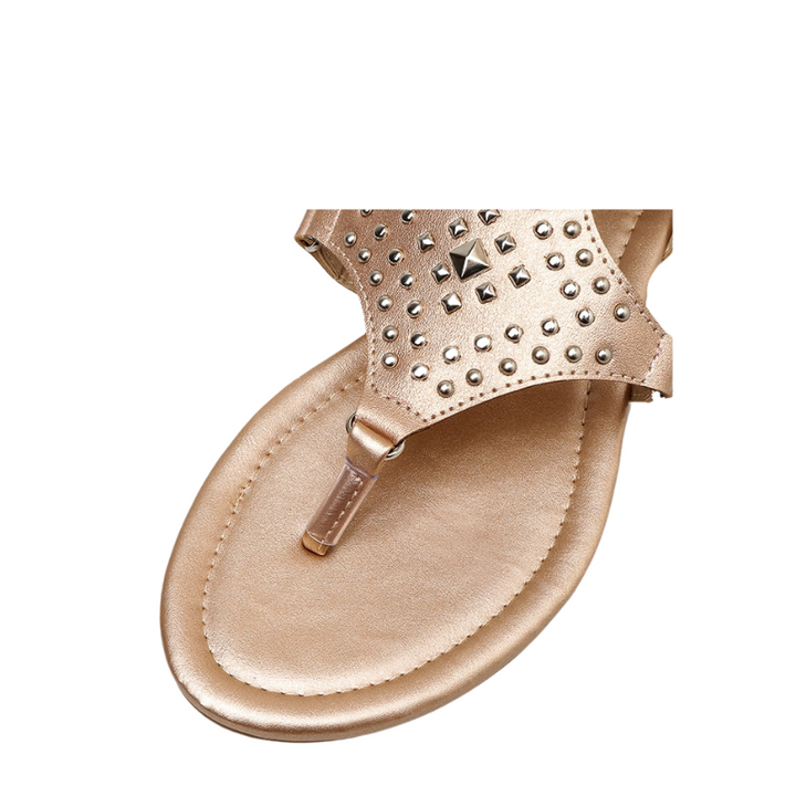 Sandália Rasteira Gladiadora Rebites