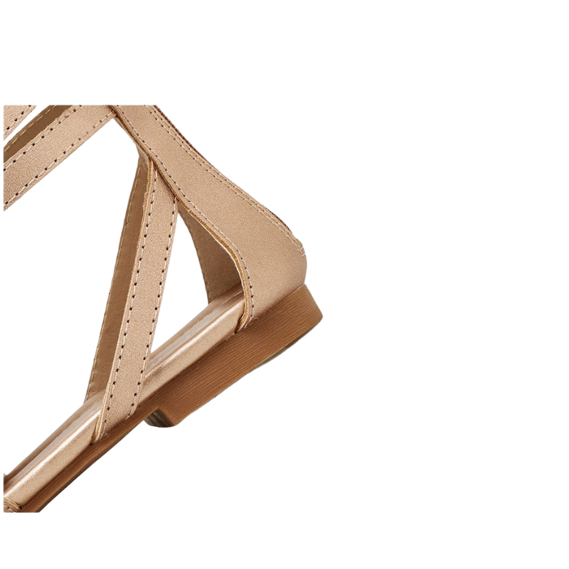 Sandália Rasteira Gladiadora Rebites