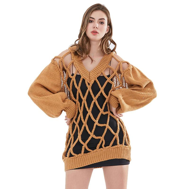 Suéter Tricot Vazado Com Recortes