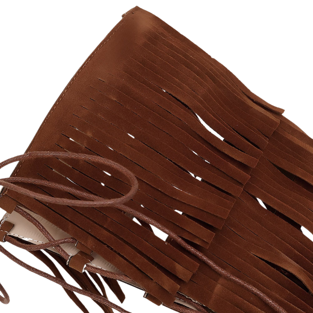 Sandália Rasteira Gladiadora Franjas