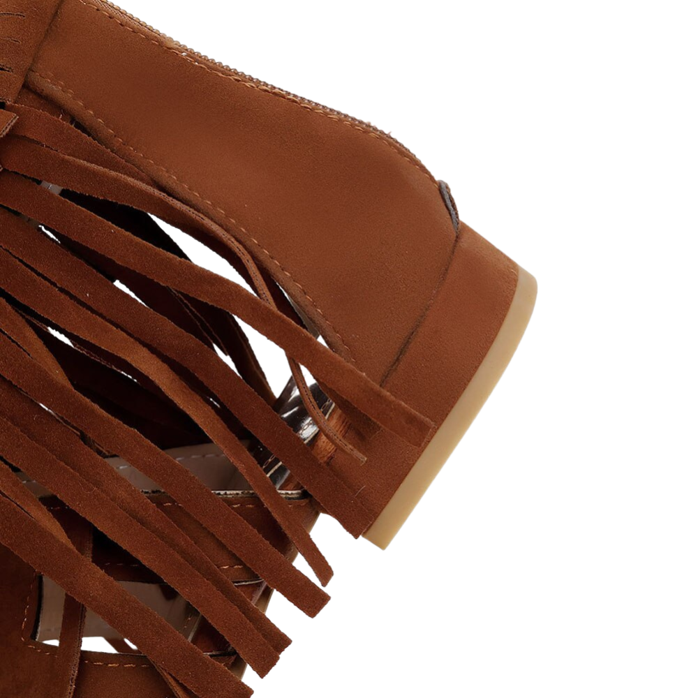 Sandália Rasteira Gladiadora Franjas