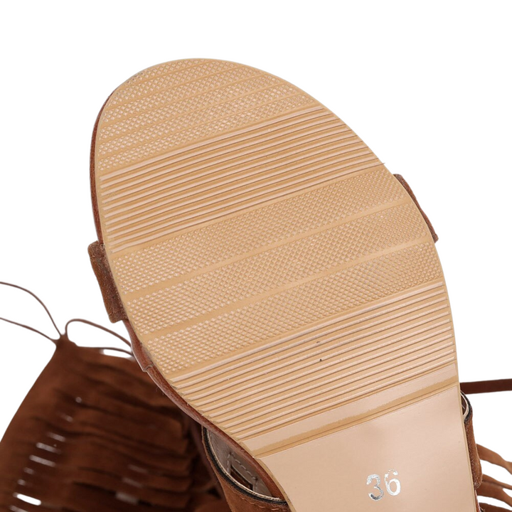 Sandália Rasteira Gladiadora Franjas