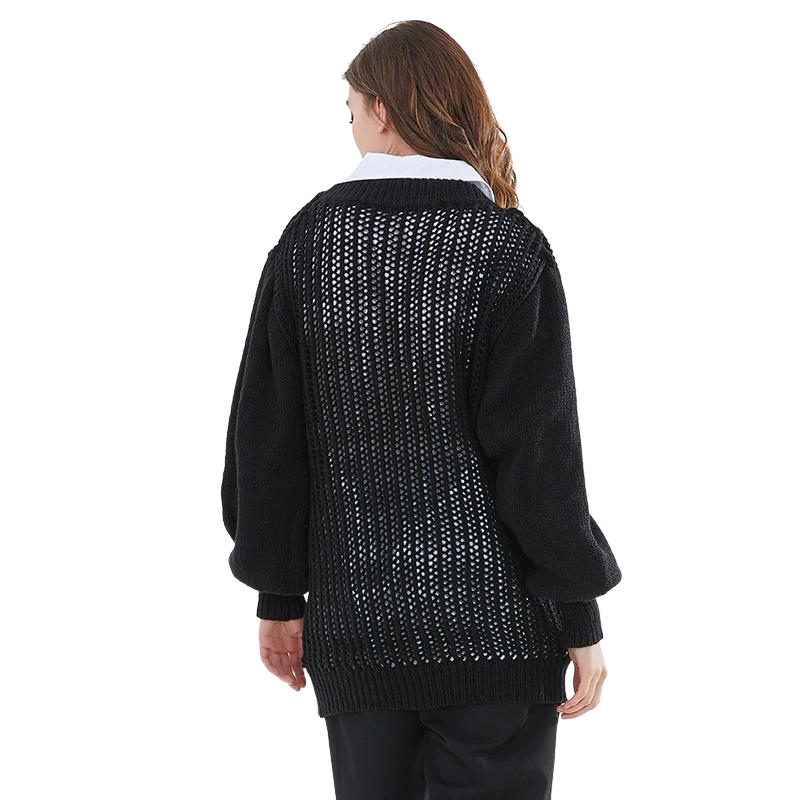 Suéter Tricot Vazado Com Recortes