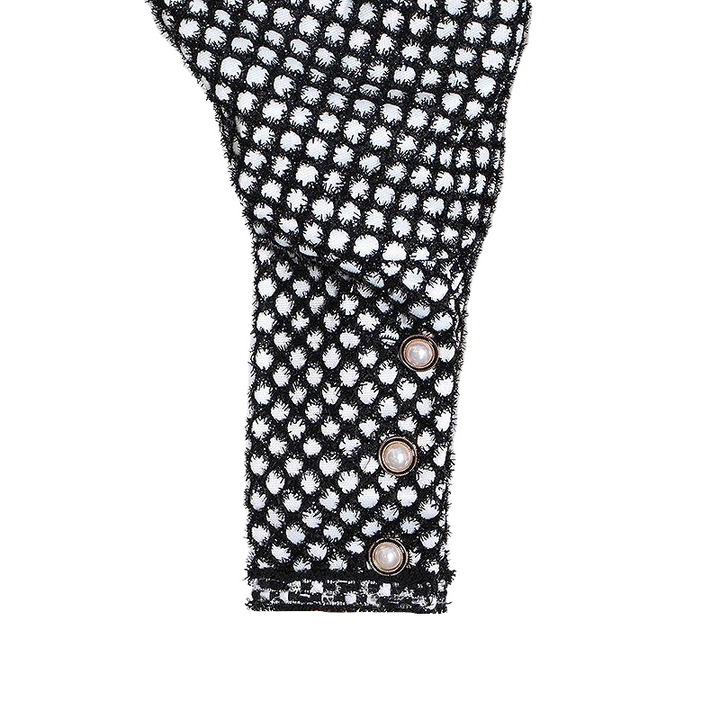 Blusa Cropped Manga Bufante Xadrez