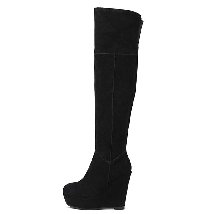 Bota Over The Knee Plataforma Preta