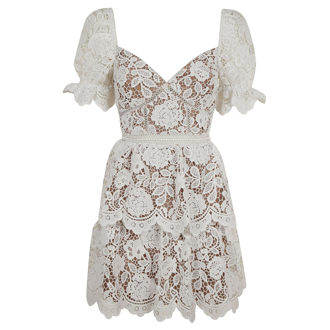 Vestido Curto Renda Babado