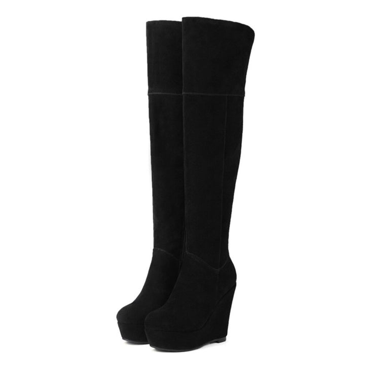 Bota Over The Knee Plataforma Preta
