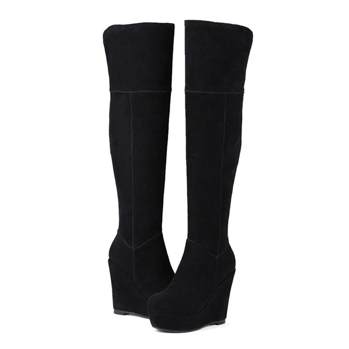 Bota Over The Knee Plataforma Preta