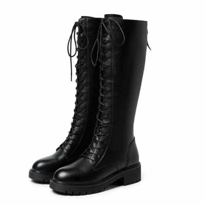 Bota Coturno Cano Longo Salto Flat