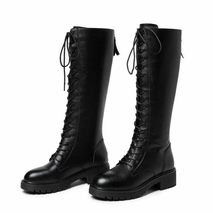 Bota Coturno Cano Longo Salto Flat