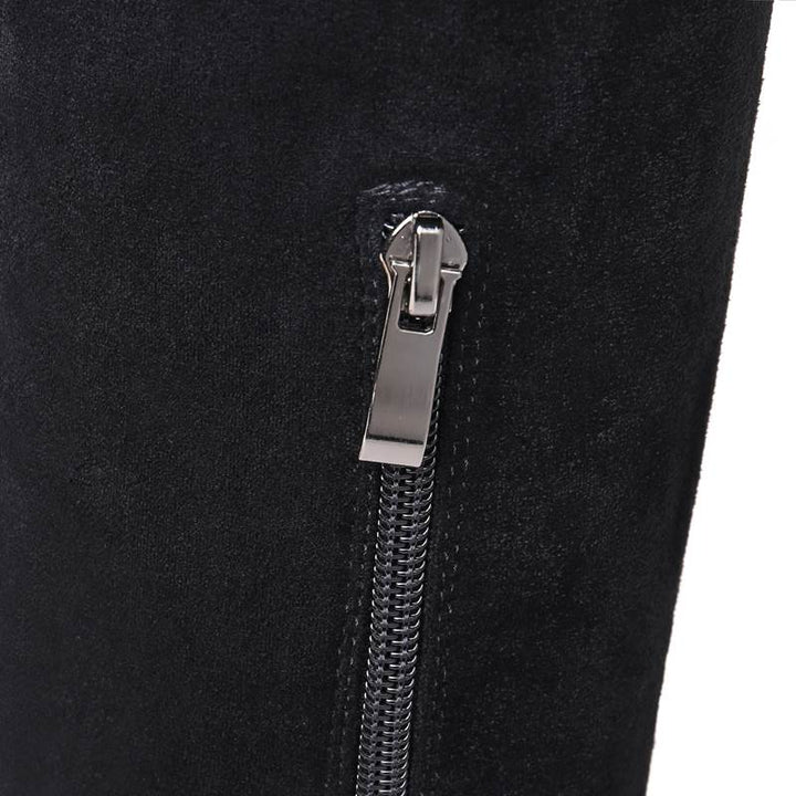 Bota Over The Knee Suede Salto Bloco