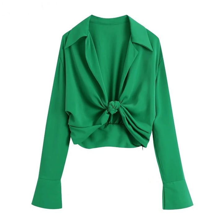 Blusa Cropped Com Amarração Verde