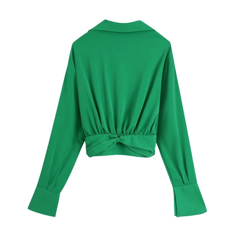 Blusa Cropped Com Amarração Verde