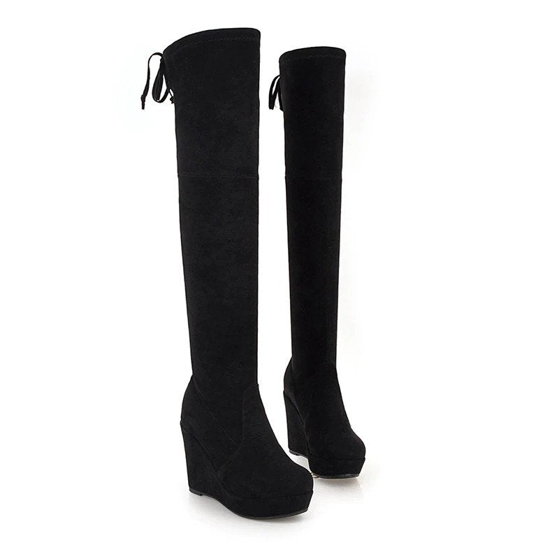 Bota Over The Knee Salto Anabela