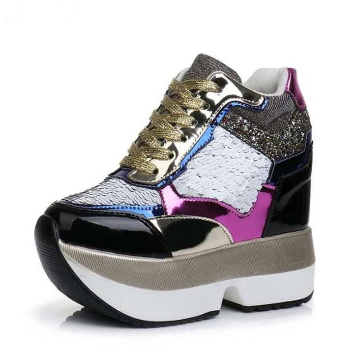 Tênis Chunky Com Lantejoulas Multicor