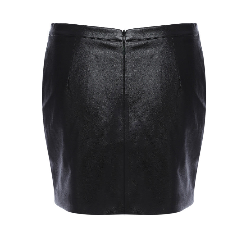 SAIA DE COURO COM APLIQUE FLORAL - PODEROSA SHOP