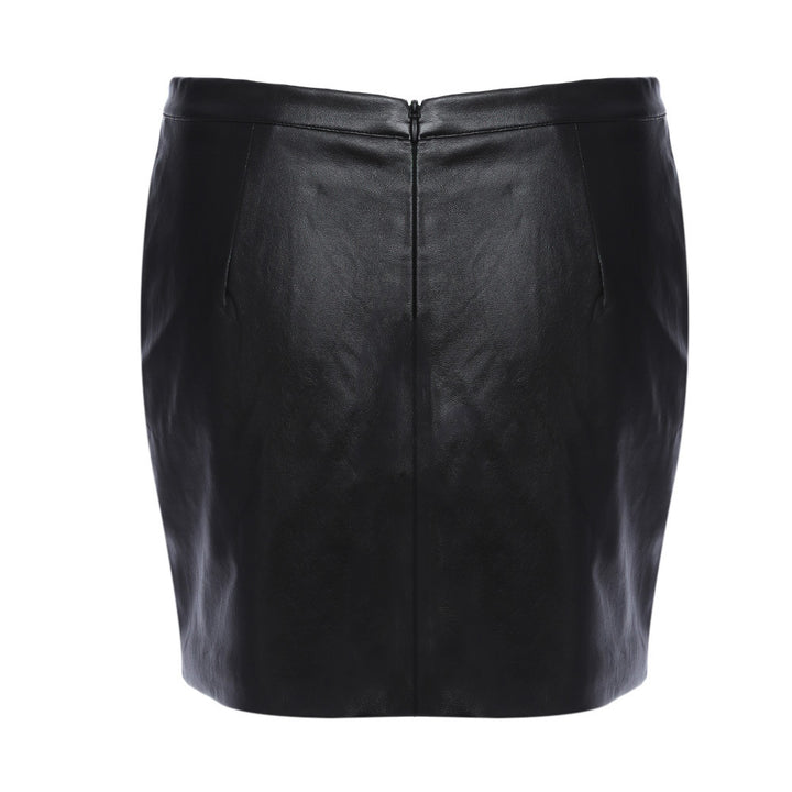 SAIA DE COURO COM APLIQUE FLORAL - PODEROSA SHOP