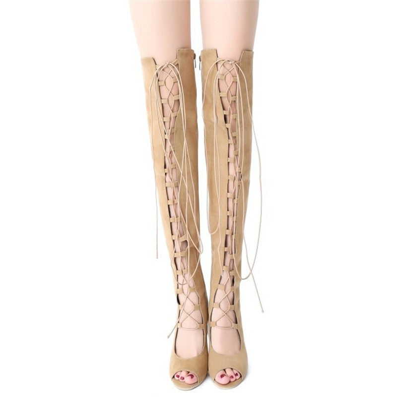 SANDÁLIA GLADIADORA CANO LONGO AMARRAÇÃO - PODEROSA SHOP