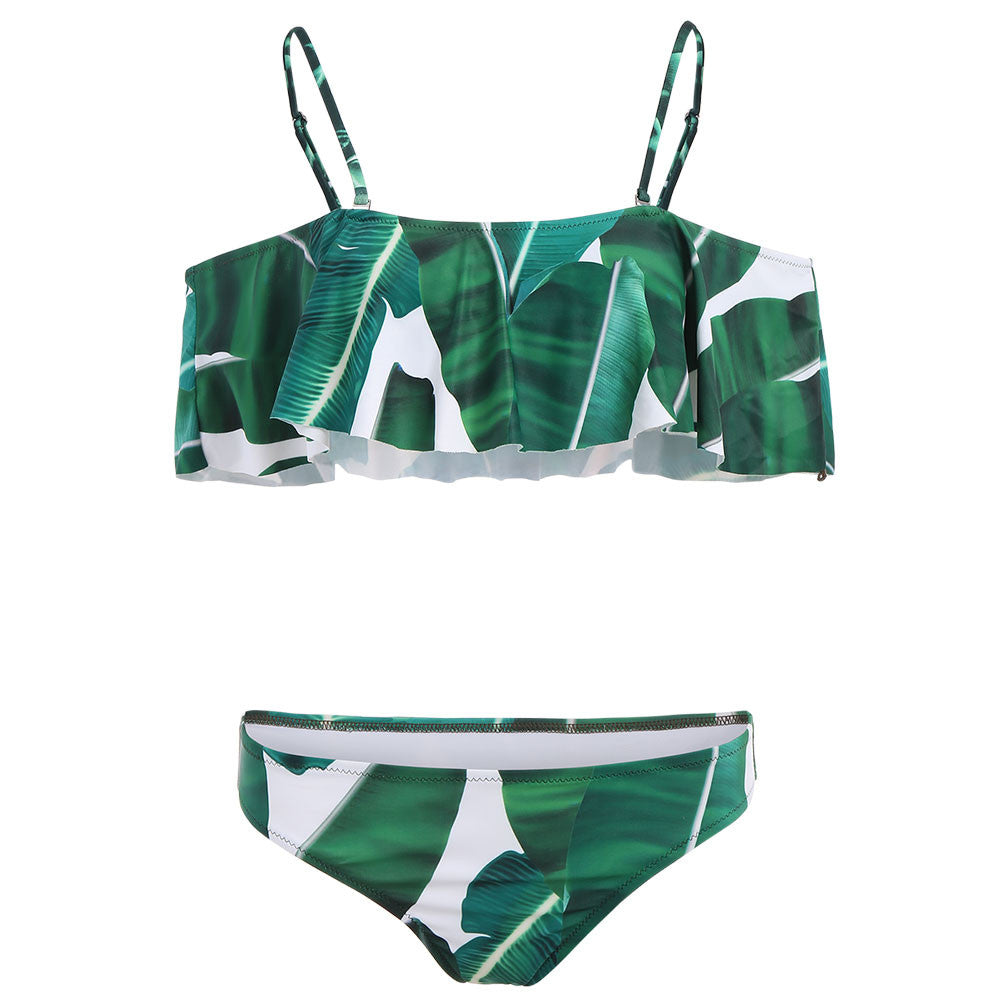 BIQUÍNI TOP CROPPED BABADO VERDE - PODEROSA SHOP