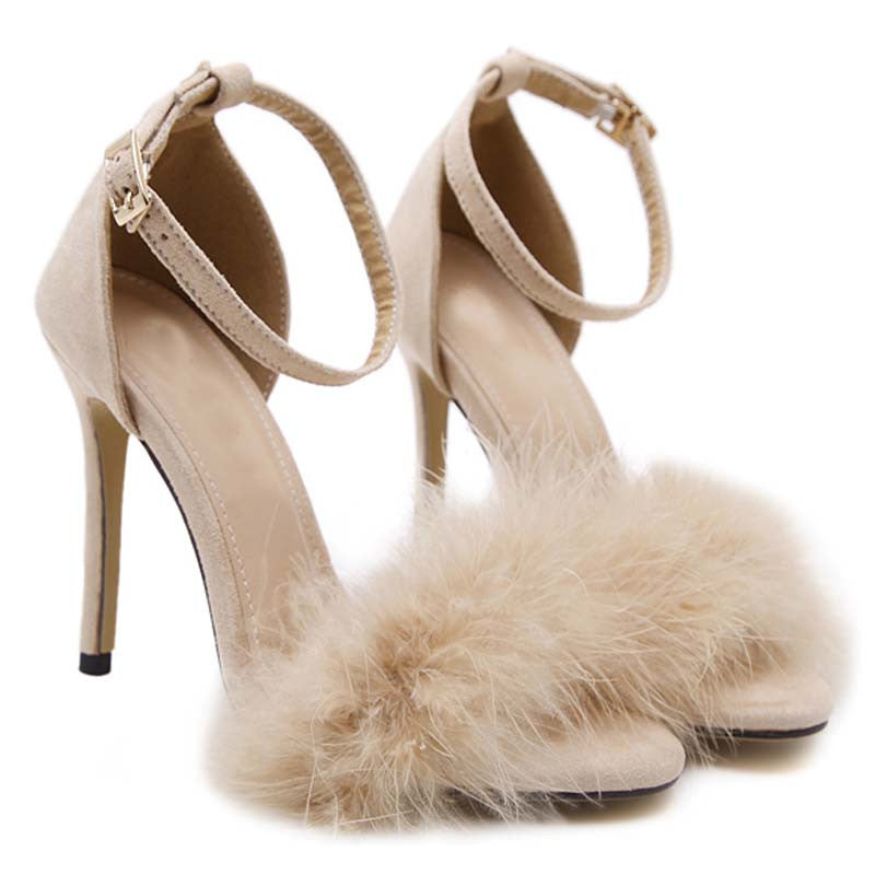 SANDÁLIA FEMININA SUEDE COM PELOS - PODEROSA SHOP