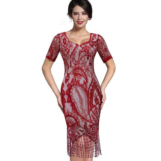 VESTIDO RENDA COM FRANJAS - PODEROSA SHOP