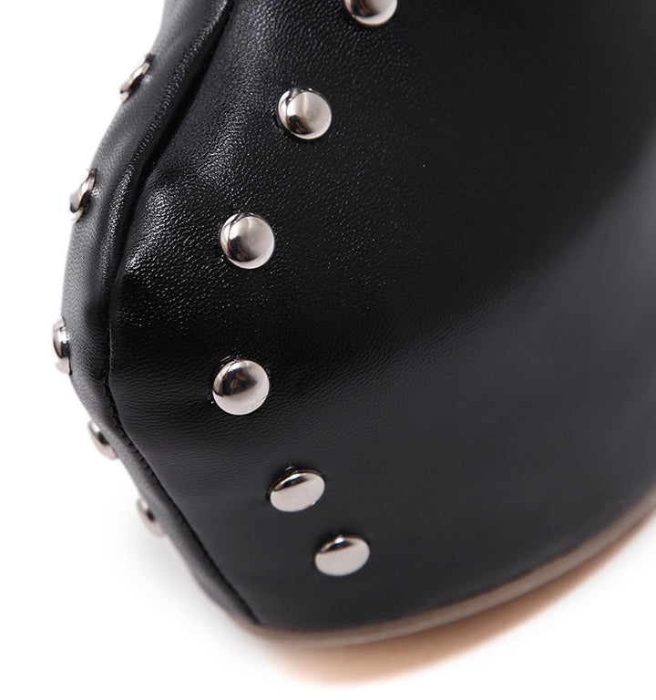 BOTA OVER THE KNEE COM REBITES PRETA - PODEROSA SHOP