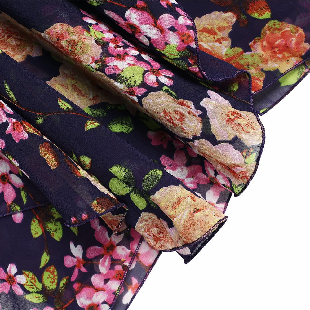 BLUSA FEMININA EM CHIFFON FLORAL - PODEROSA SHOP