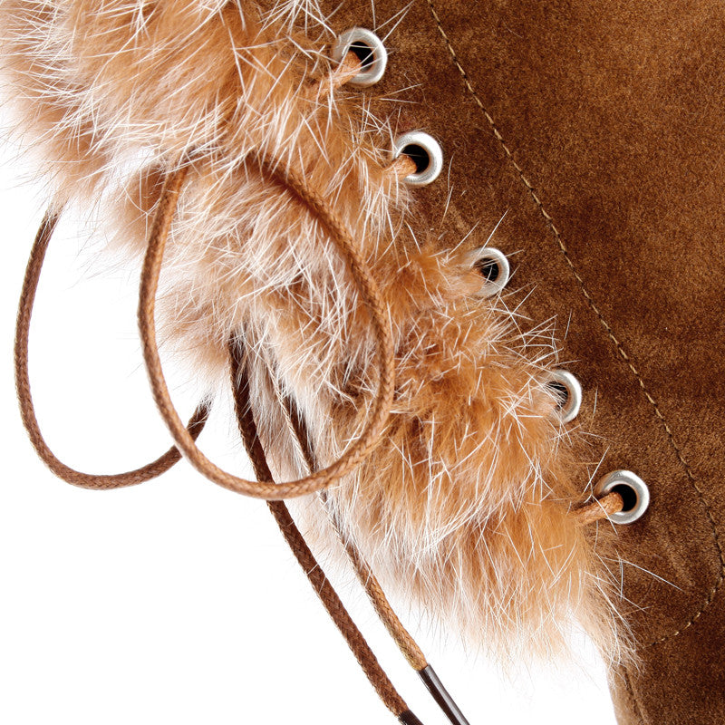 BOTA ANABELA OVER THE KNEE PELOS - PODEROSA SHOP