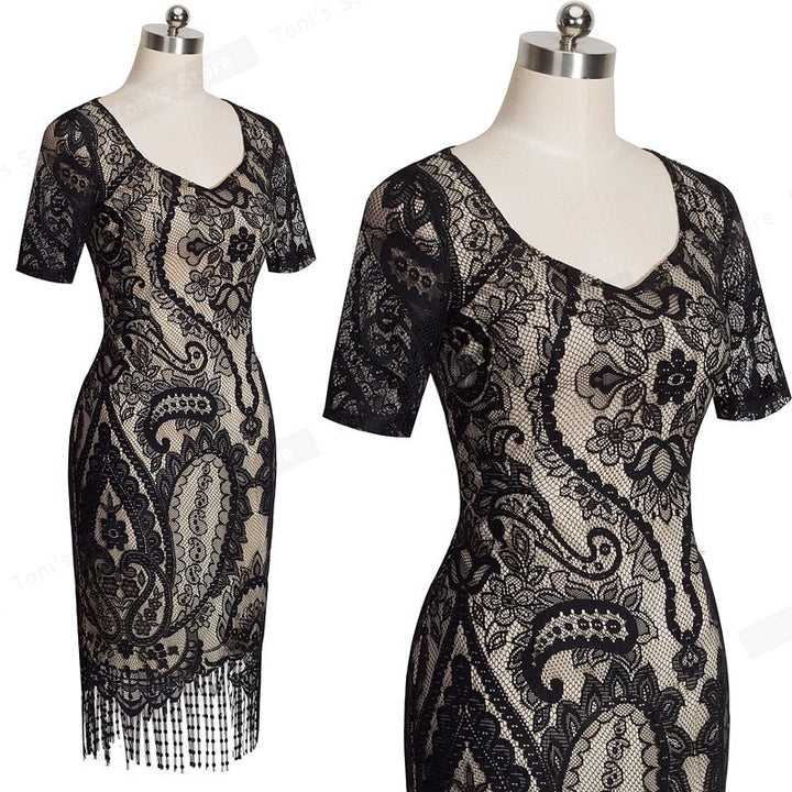 VESTIDO RENDA COM FRANJAS - PODEROSA SHOP