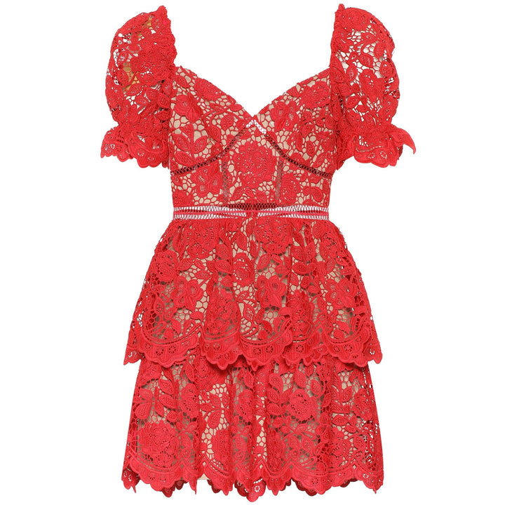 Vestido Curto Renda Babado